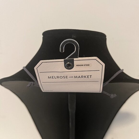 Nordstrom Feminine Boho Rose Quartz Gold Leather Cord Long Earthy Necklace - Picture 4 of 4